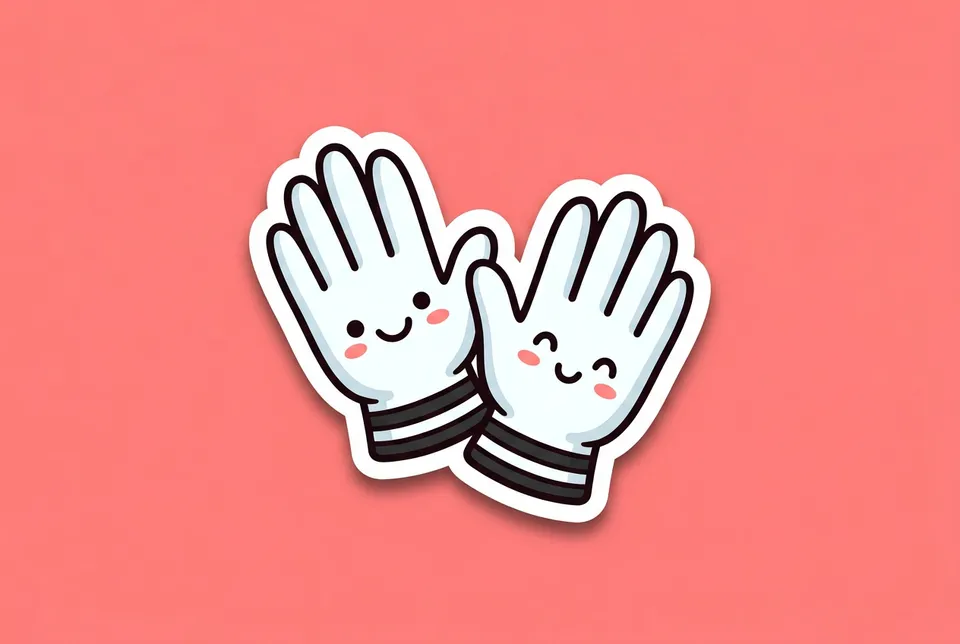Charades: a sticker of a pair of white mime gloves