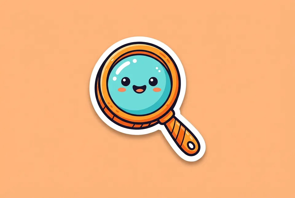 I Spy: a sticker of a magnifying glass