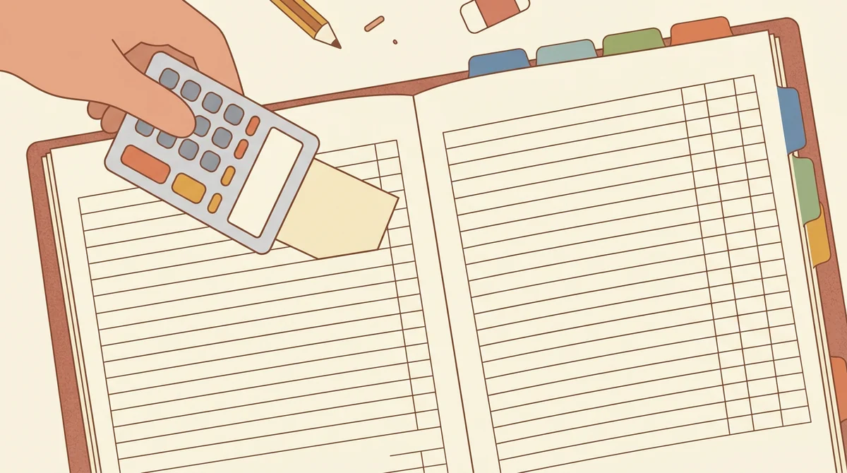 A small grading calculator handing a score to a full gradebook spreadsheet