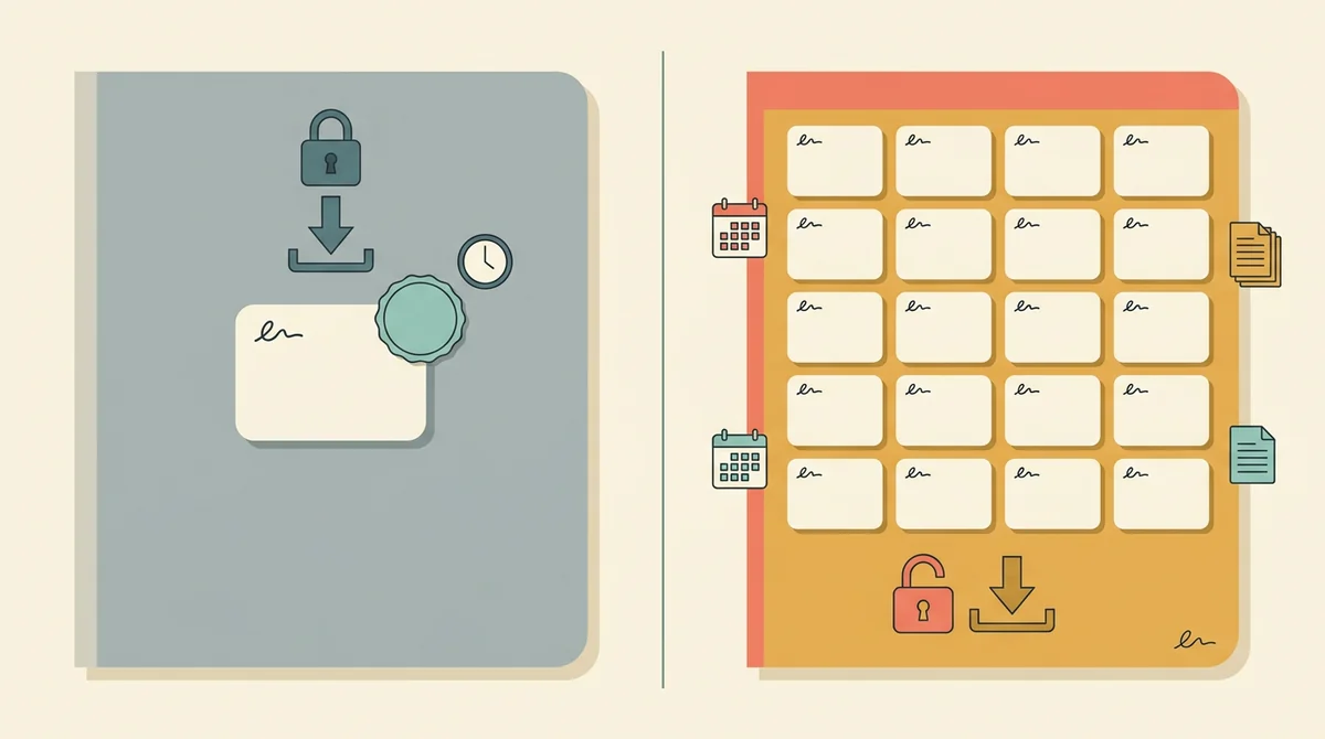 A printed page of name tags beside an unlocked padlock and a crossed-out price tag