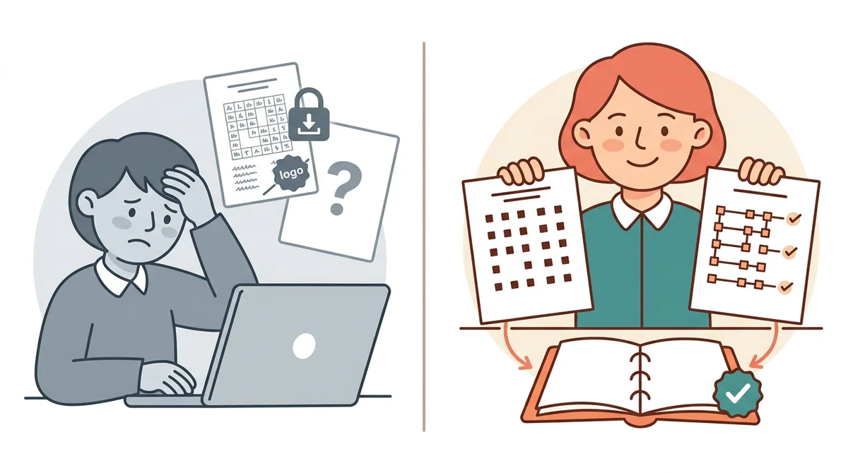 A worksheet and its answer key side by side, the key showing each answer written on its line