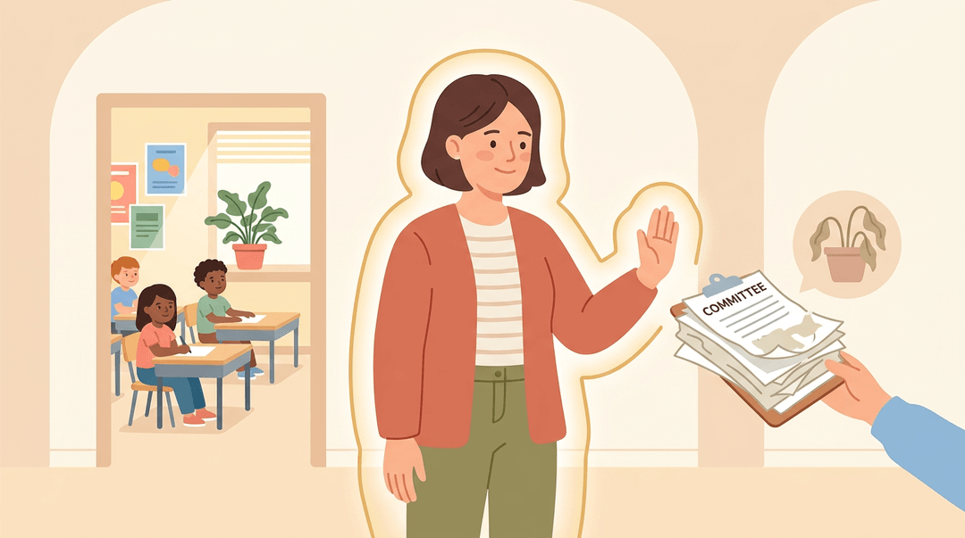 A teacher sets a boundary, protecting her energy to better support students in the classroom.