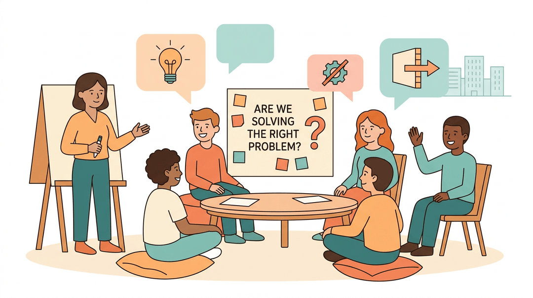 Diverse team in a circle discusses