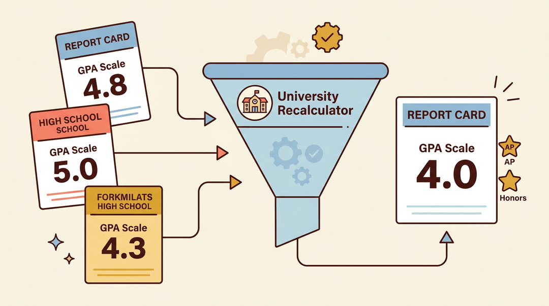 Funnel converts varied high school GPAs into a standardized 4.0 scale while preserving AP and Honors credits.