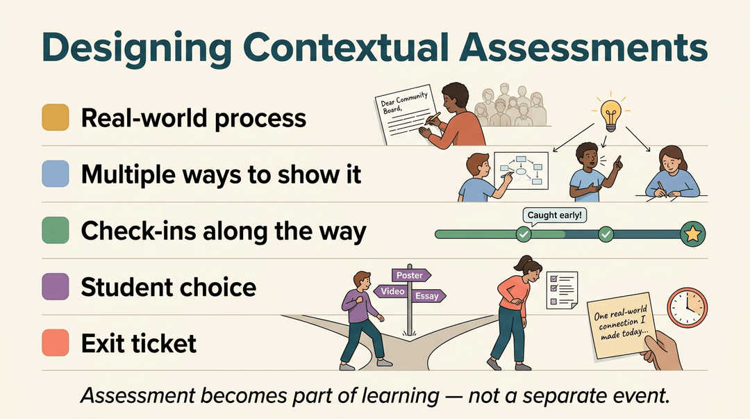 A checklist-style graphic titled