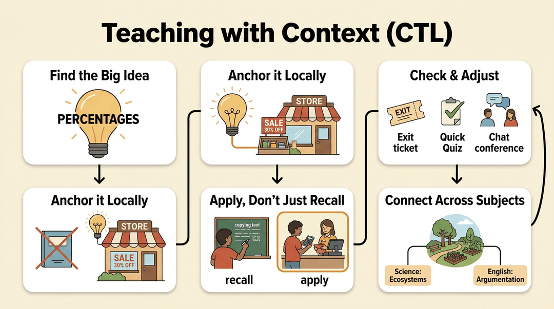 A five-step flowchart titled