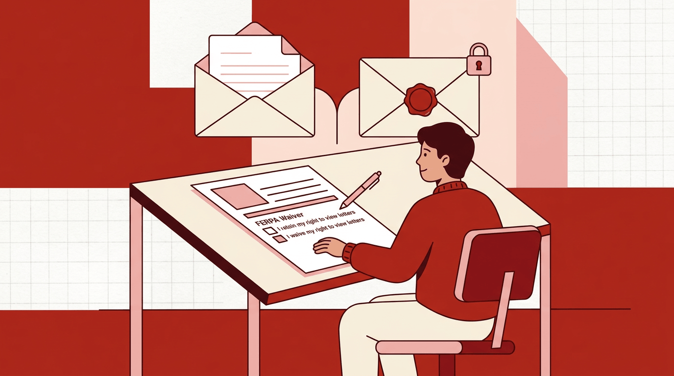 Student chooses between waiving or viewing a confidential college recommendation letter.
